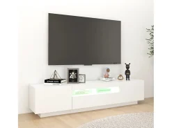 Móvel De Tv| Móvel de TV com luzes LED 180x35x40 cm PT198683 Branco
