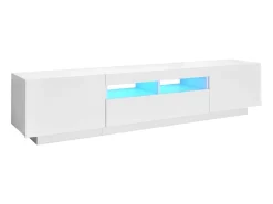 Móvel De Tv| Móvel de TV com luzes LED 180x35x40 cm PT198683 Branco
