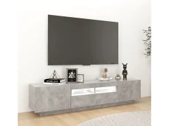 Móvel de TV com luzes LED 180x35x40 cm cimento PT400541^ Móvel De Tv