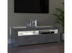 Móvel De Tv| Móvel de TV com luzes LED 120x35x40 cm cimento PT420786 Cinzento