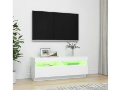 Móvel De Tv* Móvel de TV com luzes LED 100x35x40 cm PT543122 Branco
