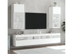 Móvel De Tv* Móvel de TV com luzes LED 40,5x30x90 cm PT987691 Branco