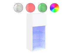 Móvel De Tv* Móvel de TV com luzes LED 40,5x30x90 cm PT987691 Branco