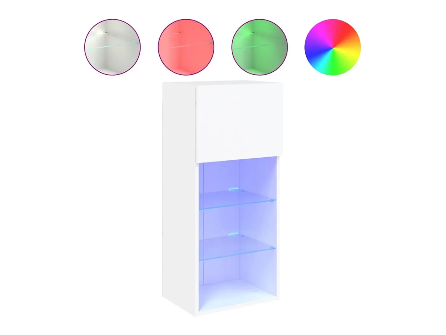 Móvel De Tv* Móvel de TV com luzes LED 40,5x30x90 cm PT987691 Branco