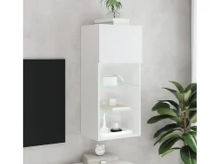 Móvel De Tv* Móvel de TV com luzes LED 40,5x30x90 cm PT987691 Branco