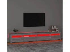 Móvel De Tv| Móvel de TV com luzes LED 270x35x40 cm sonoma cinza PT568386 Cinzento