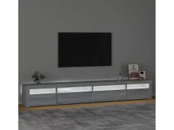 Móvel De Tv| Móvel de TV com luzes LED 270x35x40 cm sonoma cinza PT568386 Cinzento