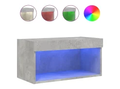 Móvel De Tv| Móvel de TV com luzes LED 60x30x30 cm cimento PT582751 Cinzento