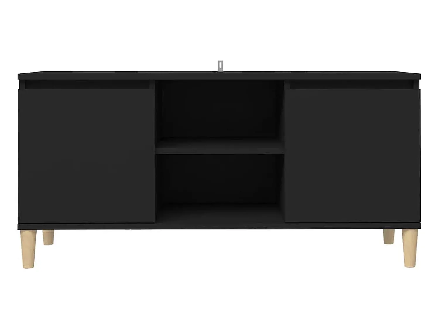 Clearance Móvel de TV com pernas de madeira maciça 103,5x35x50 cm PT239646 Preto