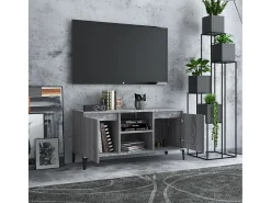 Móvel De Tv| Móvel de TV com pernas em metal 103,5x35x50 cm sonoma PT683003 Cinzento
