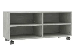 Móvel De Tv| Móvel de TV com rodas 90x35x35cm contraplacado cimento PT335802 Cinzento