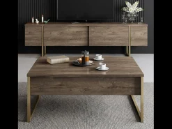 Móvel De Tv*Concept-Usine Móvel de TV contemporâneo antracite com arrumação - 160 cm Castanho