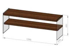 Móvel De Tv*Concept-Usine Móvel de TV contemporâneo em vidro e madeira de 120 cm JOY com arrumação Castanho