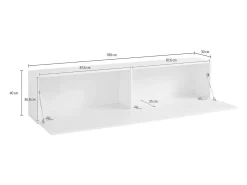 Móvel De Tv|Dmora Móvel de TV cristão, Aparador baixo de sala, Base de móvel de televisão, 100% Fabricado na Itália, 180x30h40 cm, brilhante Branco