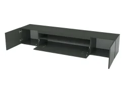 Móvel De Tv*Dmora Móvel de TV Dafrim, Aparador baixo de sala com 3 portas, base de móvel de TV, 100% Fabricado em Itália, 200x40h37 cm, Antracite brilhante Preto