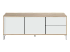 Móvel De Tv*Dmora Móvel de TV Dayha, Aparador para televisão com 2 portas, Móvel de TV para sala, Móvel de TV, Aparador para sala, 130x41h47 cm, Carvalho e Branco Castanho