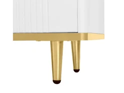 Móvel de TV de 175 cm, com 2 gavetas, 2 portas, pernas e puxadores em metal dourado, padrões esculpidos, estilo escandinavo, mobiliário de sala em madeira -^ Móvel De Tv