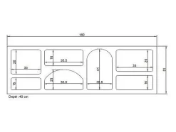 Móvel De Tv*Vente-unique Móvel de TV de design com 7 prateleiras - Cor: - LUELA Preto