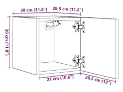 Sale vidaxl Móvel de TV de parede 4 pcs 30,5x30x30 cm cimento Cinzento
