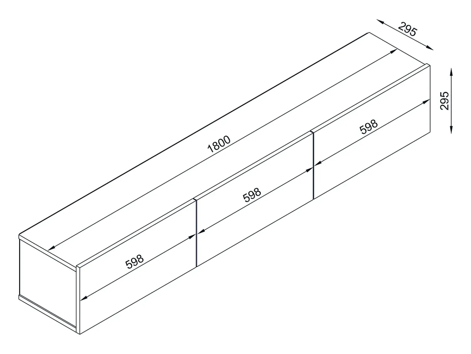 Móvel De Tv*Vente-unique Móvel de TV de parede com 3 portas - Antracite e Natural Claro - VIKILA Cinza antracite / Natural claro