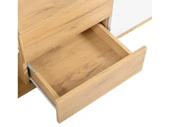 Outlet Móvel de TV de parede para sala de estar, unidade de armazenamento com vários espaços, mesa de TV com 3 gavetas, Branco