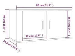 vidaxl Móvel de TV de parede 80x34,5x40 cm cimento Cinzento