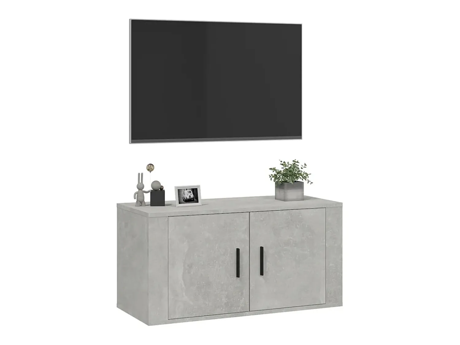 Móvel de TV de parede 80x34,5x40 cm cimento PT903804^ Móvel De Tv