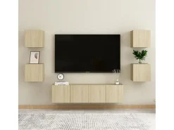 Móvel De Tv| Móvel de TV de parede 30,5x30x30 cm carvalho sonoma PT168874 Castanho