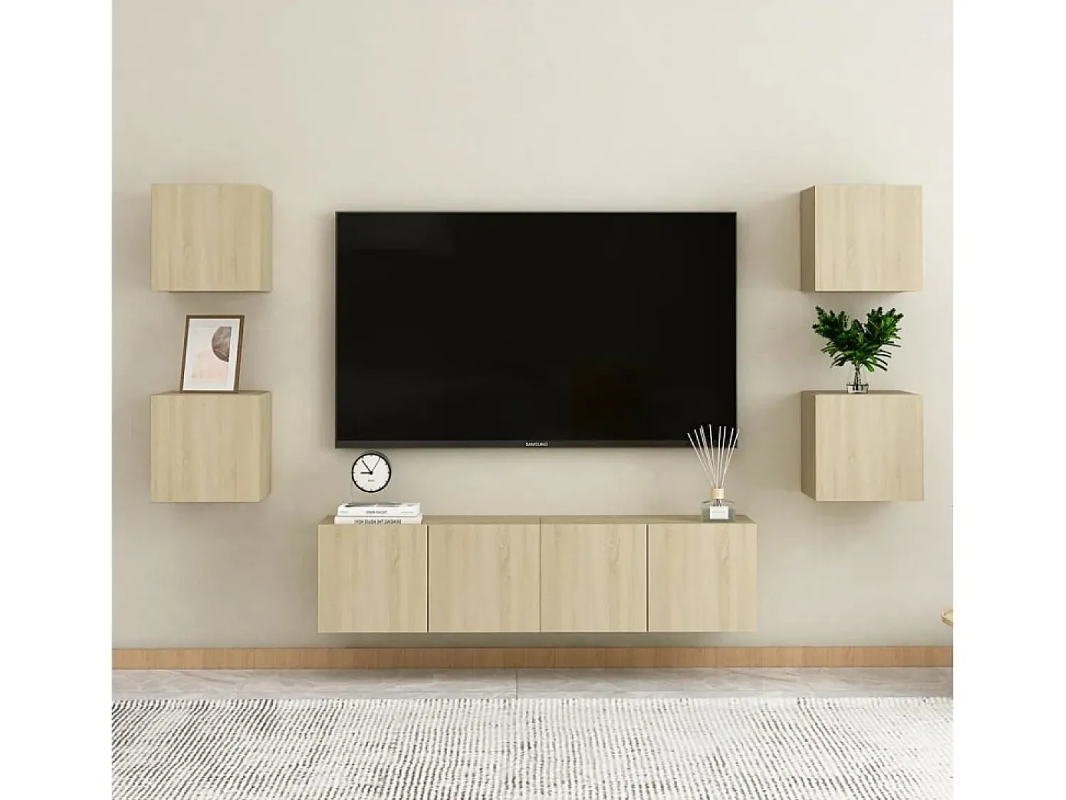 Móvel De Tv| Móvel de TV de parede 30,5x30x30 cm carvalho sonoma PT168874 Castanho