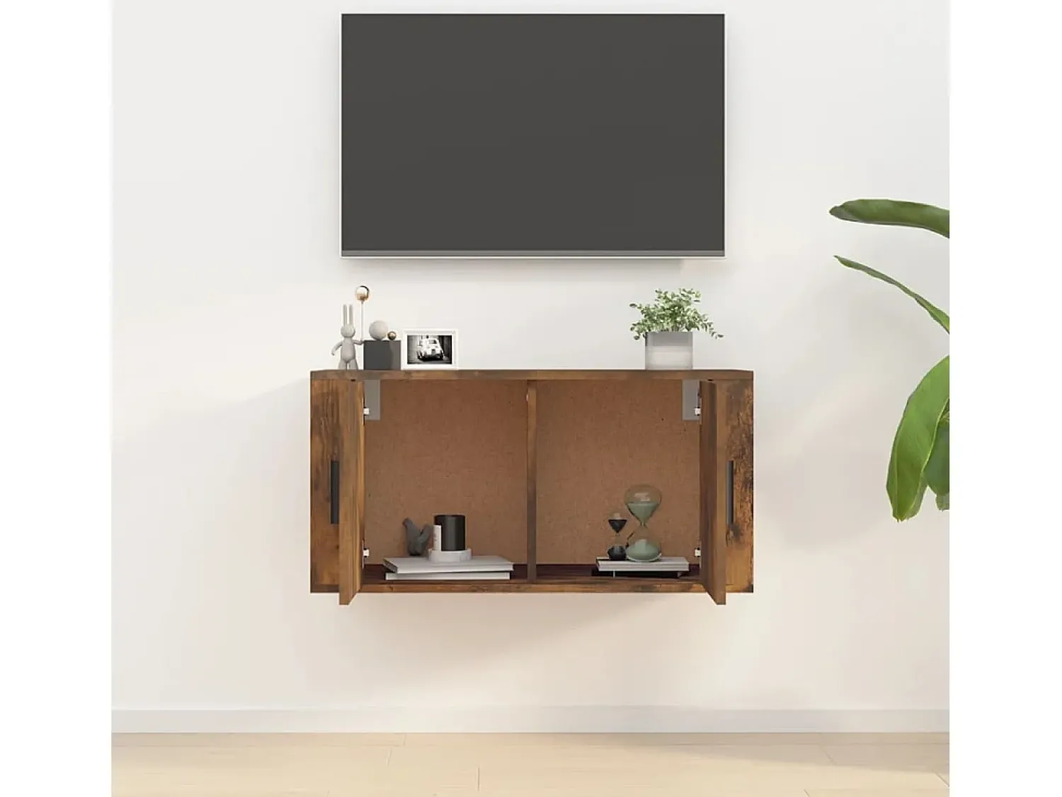 Hot Móvel de TV de parede 80x34,5x40 cm carvalho fumado PT457271 Castanho