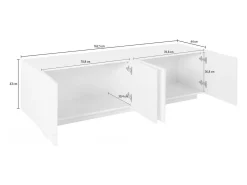 Best Dmora Móvel de TV Djungda, Aparador baixo da sala, Base de móvel de TV, 100% Fabricado na Itália, 162x44h46 cm, Cimento Cinzento