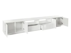 Dmora Móvel de TV Dleott, aparador baixo da sala, base de móvel de TV, 100% Fabricado na Itália, 260x41h46 cm, brilhante^ Móvel De Tv