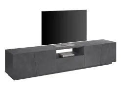 Dmora Móvel de TV Dlori, Aparador baixo da sala, Base de móvel de TV, 100% Fabricado na Itália, 220x43h46 cm, Ardósia^ Móvel De Tv