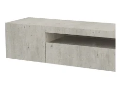 Móvel De Tv|Dmora Móvel de TV Dmangoni, Aparador baixo de sala com 2 portas, base de móvel de TV, 100% Fabricado na Itália, 150x40h37 cm, Cimento Cinzento