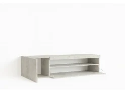 Móvel De Tv|Dmora Móvel de TV Dmangoni, Aparador baixo de sala com 2 portas, base de móvel de TV, 100% Fabricado na Itália, 150x40h37 cm, Cimento Cinzento