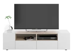 Móvel De Tv|Dmora Móvel de TV Dmolino, Aparador para televisão da sala, Móvel de TV moderno, Aparador baixo multiusos, 138x42h36 cm, e Carvalho Branco