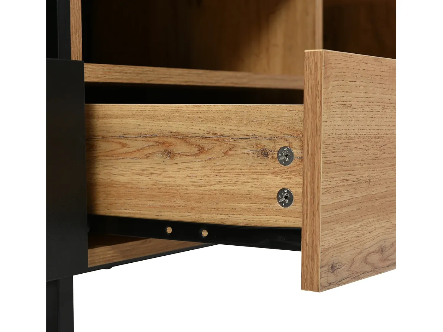 Móvel De Tv| Móvel de TV em madeira, com 2 portas e 2 gavetas, ideal para sala de estar ou quarto, 190x38x48 cm, madeira e . Preto
