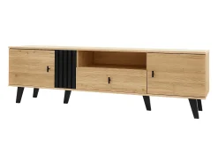 Móvel de TV em madeira e 170 x 40 x 50 cm, aparador com cinco compartimentos de arrumação e uma gaveta^ Móvel De Tv