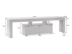 Móvel De Tv|Concept-Usine Móvel de TV em Madeira Preta 180cm com Armários BASI Castanho