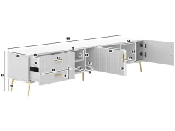 Discount ModernLuxe Móvel de TV escandinavo contemporâneo de 180 cm para TV de 75