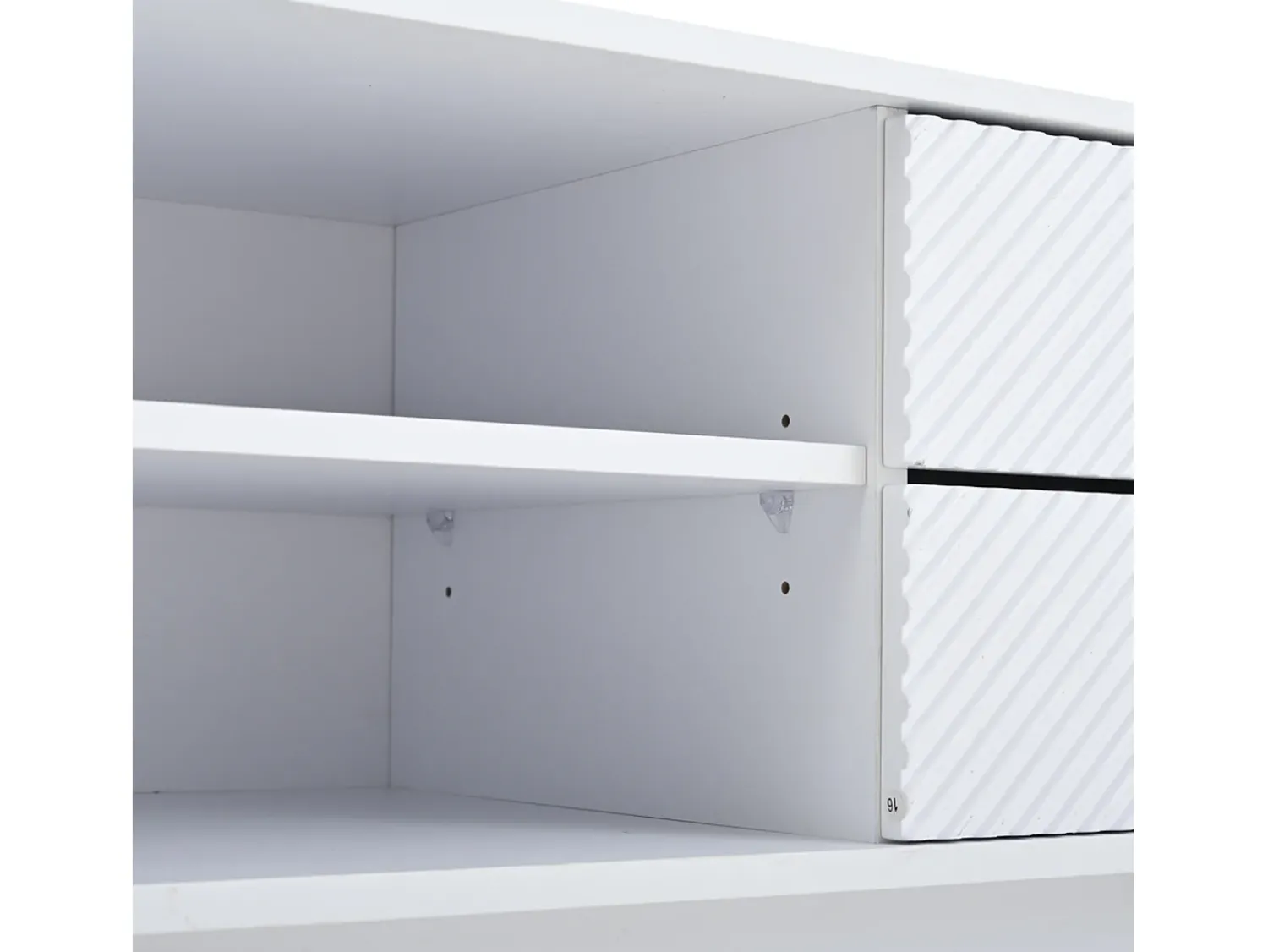 Sale Móvel de TV estilo boêmio com espaço de armazenamento, portas de armário minimalistas, 200 x 40 x 51 cm, Branco