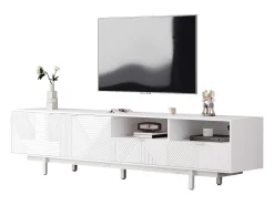 Móvel De Tv*Merax Móvel de TV estilo boêmio com 2 portas e 2 gavetas - 200 x 40 x 51 cm - Aglomerado - para sala de jantar - Branco