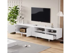 Móvel De Tv*Merax Móvel de TV estilo boêmio com 2 portas e 2 gavetas - 200 x 40 x 51 cm - Aglomerado - para sala de jantar - Branco