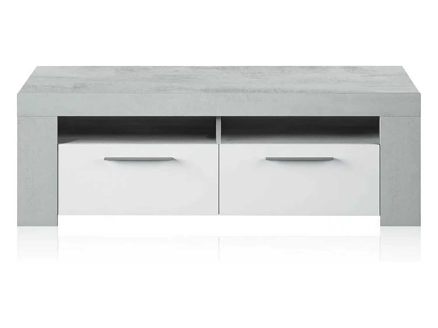 Móvel De Tv|Loungitude Móvel de TV estilo industrial branco e cimento 120x40x42 cm Cinzento claro