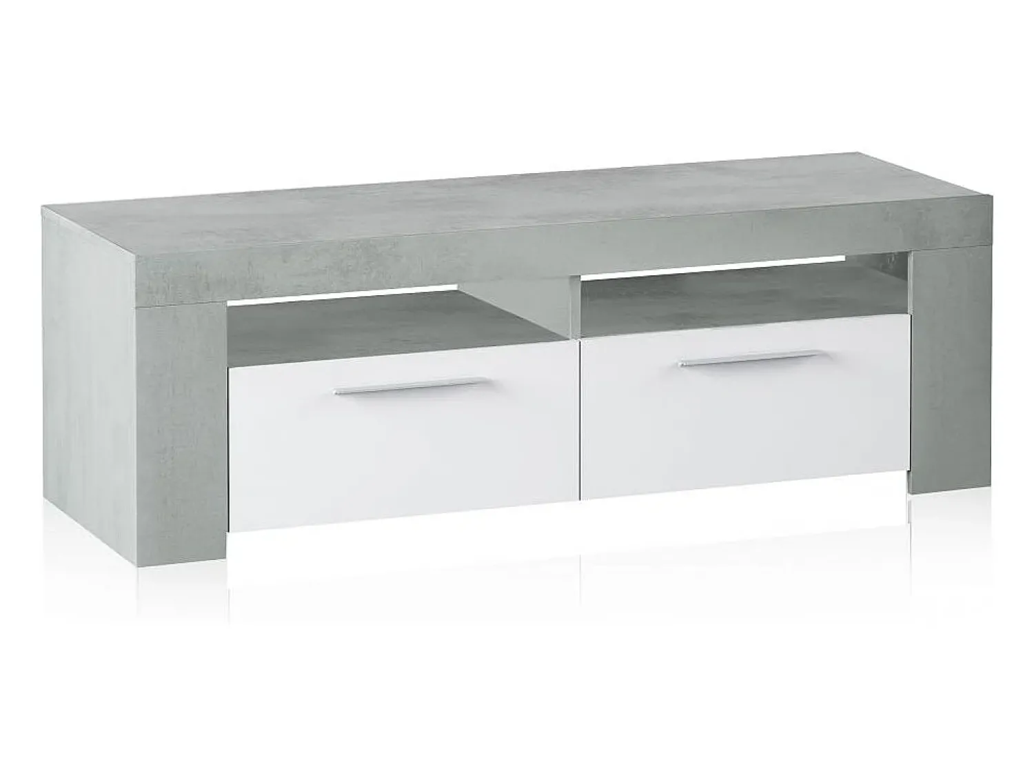 Móvel De Tv|Loungitude Móvel de TV estilo industrial branco e cimento 120x40x42 cm Cinzento claro
