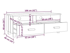 Móvel De Tv|vidaxl Móvel de TV HAMAR 106x40x40 cm pinho maciço cinza-claro Cinzento claro