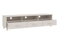 Móvel De Tv*vidaxl Móvel de TV HAMAR 158x40x40 cm pinho maciço Branco