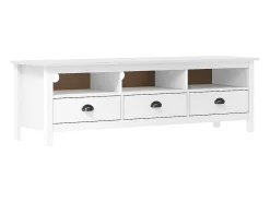 Móvel De Tv| Móvel de TV Hill 158x40x47 cm pinho maciço PT814952 Branco