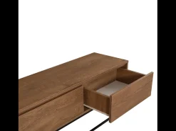 Concept-Usine Móvel de TV Industrial Preto com Gavetas e Prateleiras - Design Moderno e Elegante^ Móvel De Tv
