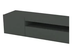 Best Dmora Móvel de TV Jesse, Aparador baixo de sala com 3 portas, Base de móvel de televisão, 100% Fabricado em Itália, 200x40h37 cm, Antracite brilhante, com luz LED Preto